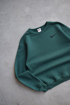 Nike Green Embroidered Swoosh Crewneck — 1990s (S/M) - Retrospective Store