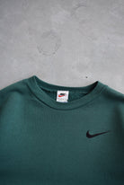 Nike Green Embroidered Swoosh Crewneck — 1990s (S/M) - Retrospective Store