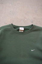 Nike Green Embroidered Swoosh Crewneck — 2000s (XXL) - Retrospective Store