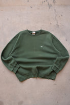Nike Green Embroidered Swoosh Crewneck — 2000s (XXL) - Retrospective Store