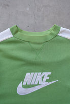 Nike Green & White Embroidered Spellout Crewneck — 2000s (S/M) - Retrospective Store