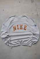 Nike Grey Embroidered Spellout Crewneck — 1990s (L) - Retrospective Store
