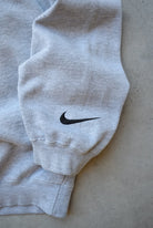 Nike Grey Embroidered Spellout Crewneck — 1990s (M) - Retrospective Store