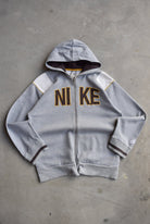 Nike Grey Embroidered Spellout Full-Zip Hoodie — 2000s (S) - Retrospective Store