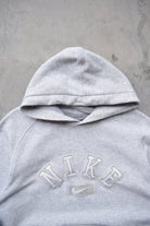 Nike Grey Embroidered Spellout Hoodie — 1990s (M) - Retrospective Store
