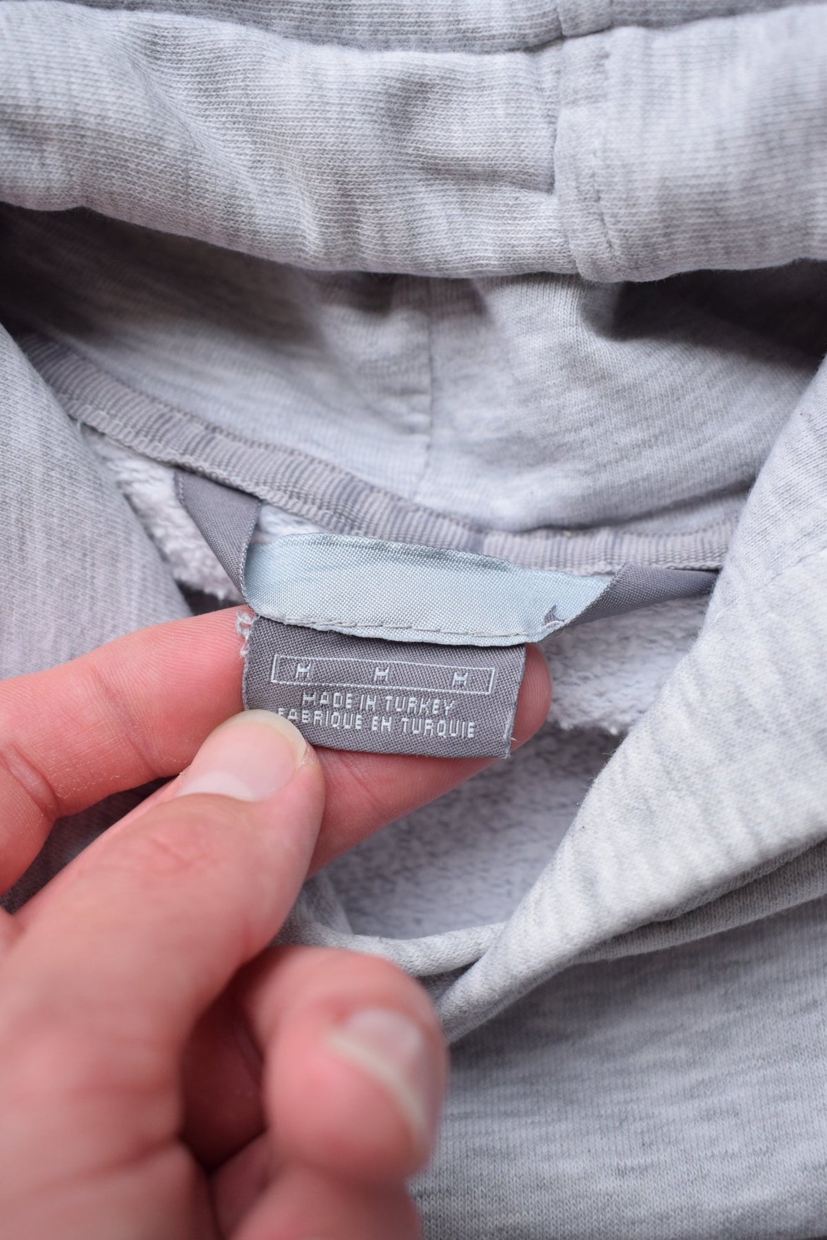 Nike Grey Embroidered Spellout Hoodie — 1990s (M) - Retrospective Store