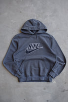Nike Grey Embroidered Spellout Hoodie — 2000s (M/L) - Retrospective Store