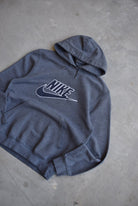 Nike Grey Embroidered Spellout Hoodie — 2000s (M/L) - Retrospective Store