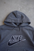Nike Grey Embroidered Spellout Hoodie — 2000s (M/L) - Retrospective Store