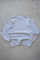 Nike Grey Embroidered Swoosh Crewneck — 1990s (L) - Retrospective Store
