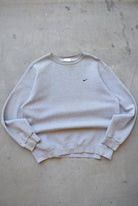 Nike Grey Embroidered Swoosh Crewneck — 1990s (L) - Retrospective Store