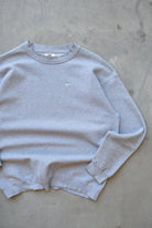 Nike Grey Embroidered Swoosh Crewneck — 1990s (L) - Retrospective Store