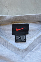 Nike Grey Embroidered Swoosh Crewneck — 1990s (M) - Retrospective Store