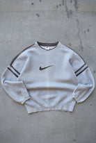 Nike Grey Embroidered Swoosh Crewneck — 1990s (S) - Retrospective Store