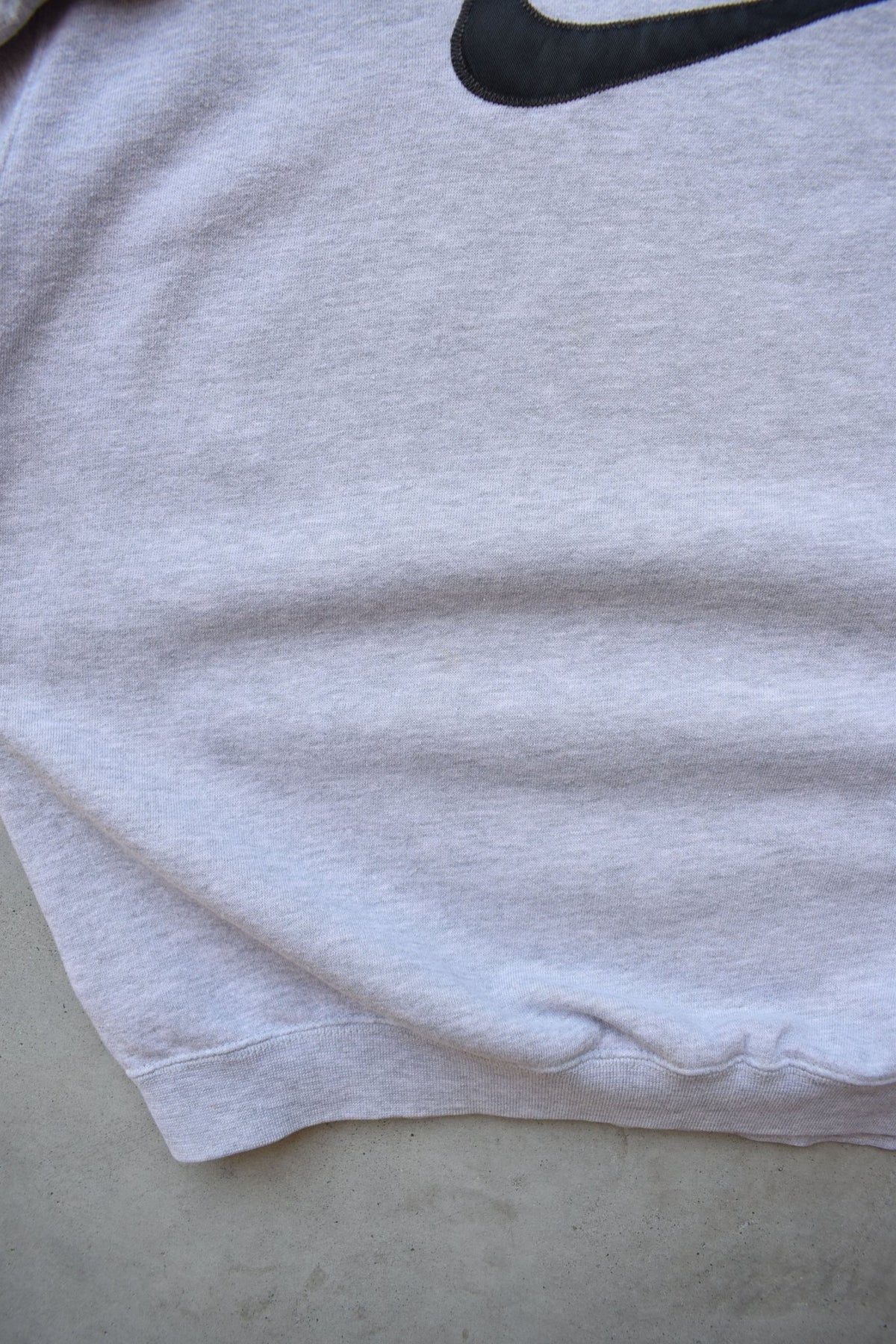 Nike Grey Embroidered Swoosh Crewneck — 1990s (S/M) - Retrospective Store