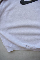 Nike Grey Embroidered Swoosh Crewneck — 1990s (S/M) - Retrospective Store