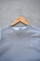 Nike Grey Embroidered Swoosh Crewneck — 2000s (M) - Retrospective Store