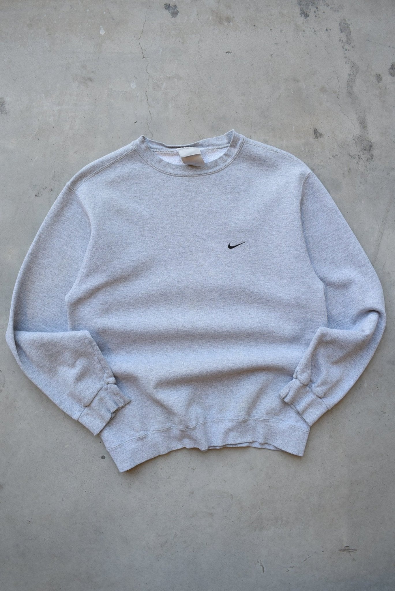 Nike Grey Embroidered Swoosh Crewneck — 2000s (S/M) - Retrospective Store