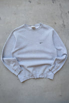 Nike Grey Embroidered Swoosh Crewneck — 2000s (S/M) - Retrospective Store