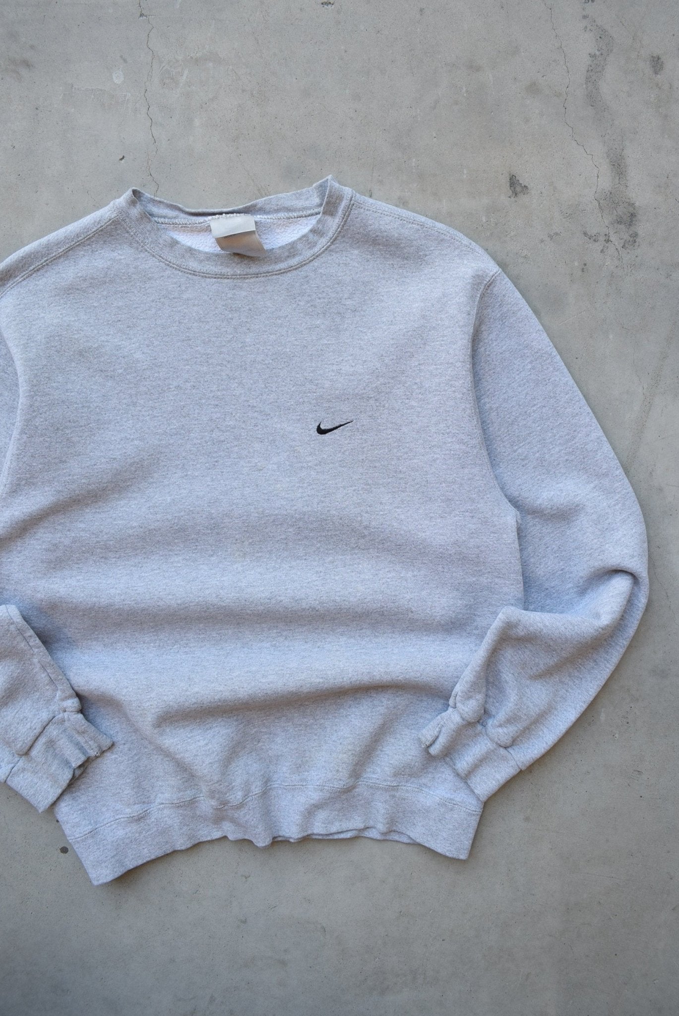 Nike Grey Embroidered Swoosh Crewneck — 2000s (S/M) - Retrospective Store