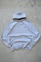 Nike Grey Embroidered Swoosh Hoodie — 2000s (XL) - Retrospective Store