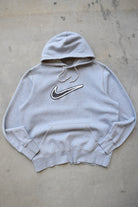 Nike Grey Embroidered Swoosh Hoodie — 2000s (XL) - Retrospective Store