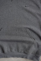 Nike Grey Embroidered Swoosh Hoodie — 2000s (XL/XXL) - Retrospective Store