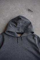 Nike Grey Embroidered Swoosh Hoodie — 2000s (XL/XXL) - Retrospective Store