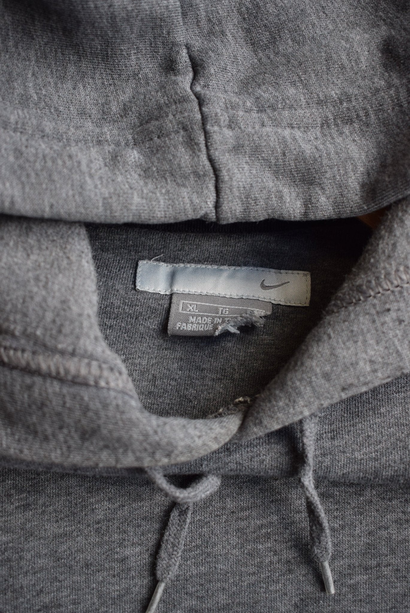 Nike Grey Embroidered Swoosh Hoodie — 2000s (XL/XXL) - Retrospective Store