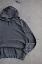 Nike Grey Embroidered Swoosh Hoodie — 2000s (XL/XXL) - Retrospective Store