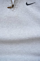 Nike Grey Embroidered Swoosh Quarter Zip — 1990s (S/M) - Retrospective Store
