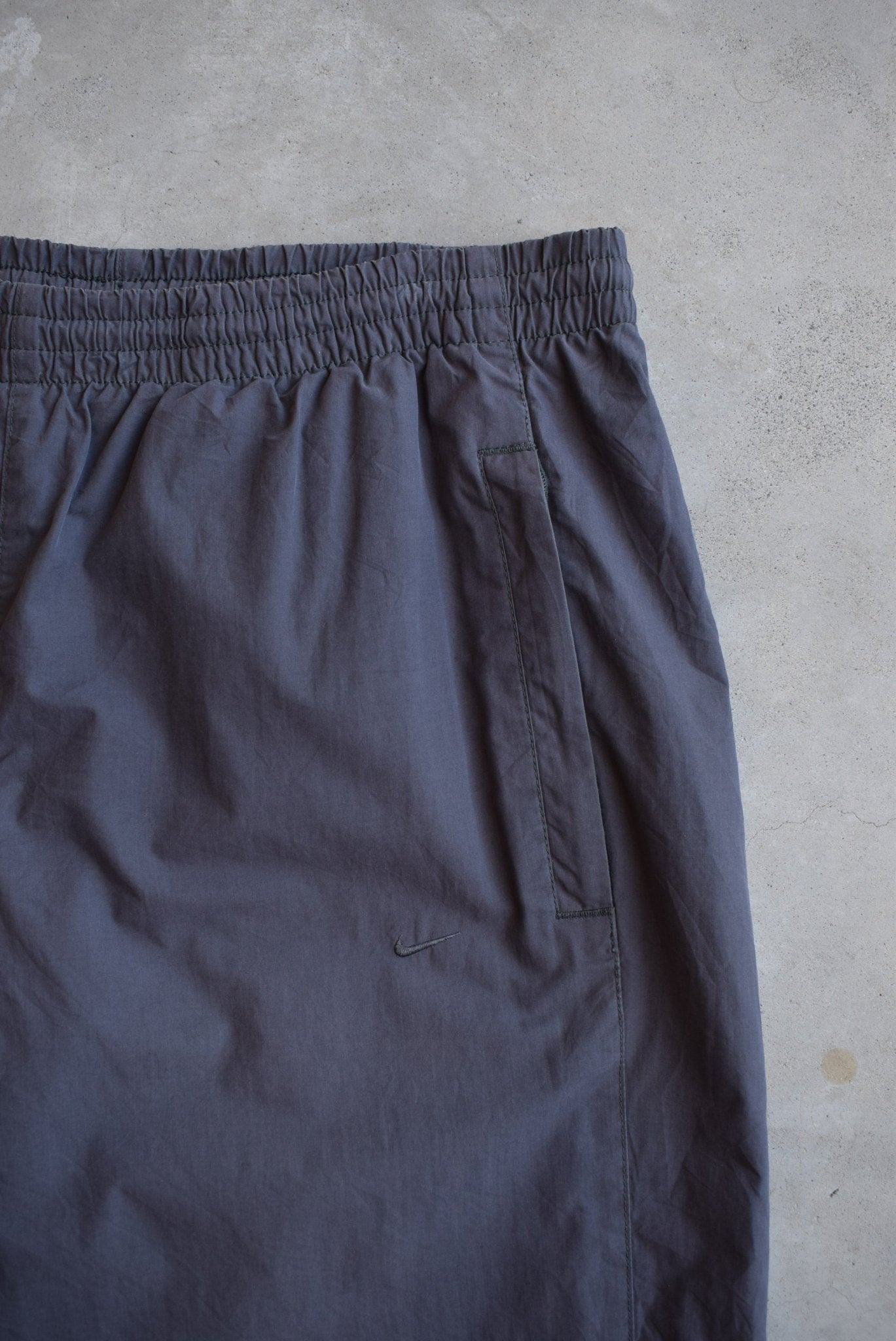 Nike Grey Embroidered Swoosh Track Pants — 2000s (M) - Retrospective Store