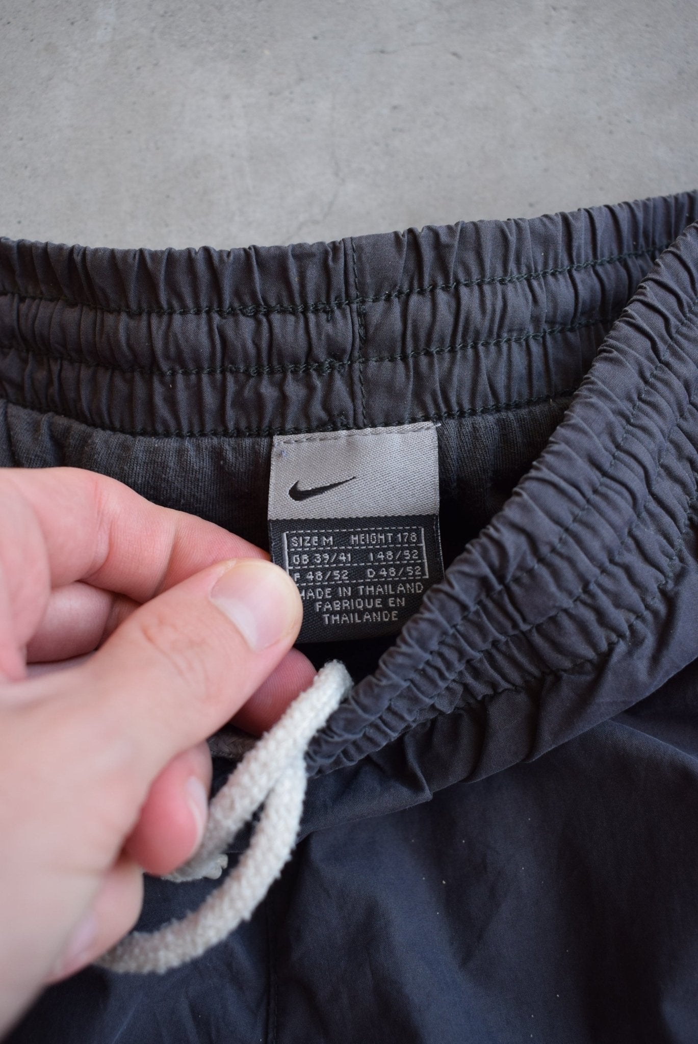 Nike Grey Embroidered Swoosh Track Pants — 2000s (M) - Retrospective Store