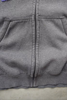 Nike Grey & Purple Embroidered Spellout Full-Zip Hoodie — 2000s (M) - Retrospective Store