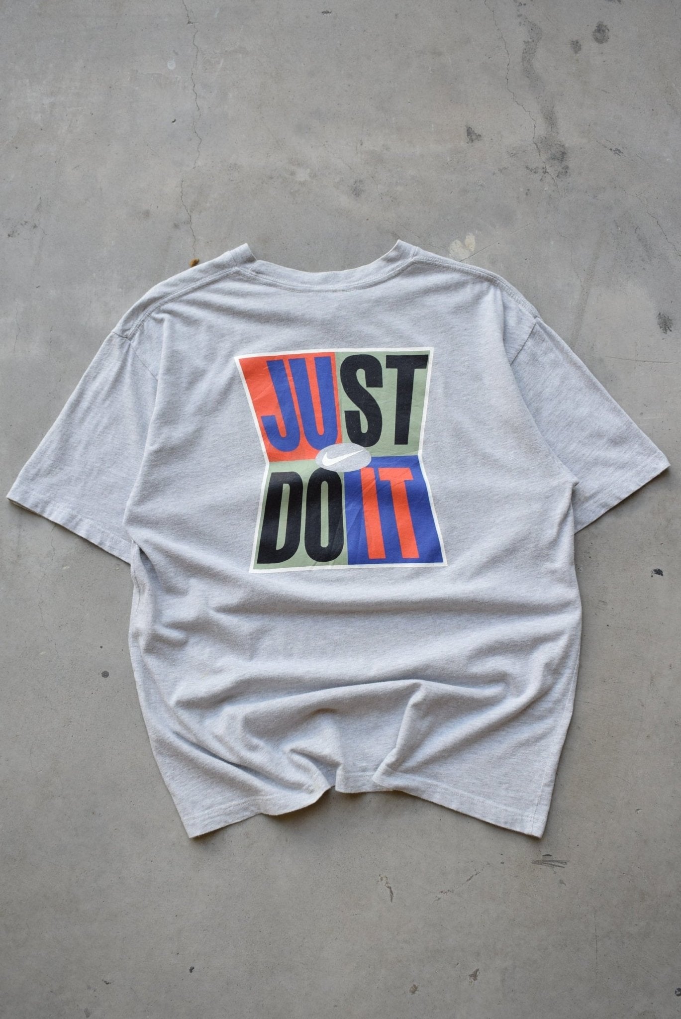 Nike Grey Swoosh Tee — 1990s (M) - Retrospective Store