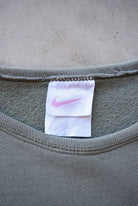 Nike Moss-Green Embroidered Swoosh Crewneck — 1990s (L/XL) - Retrospective Store
