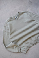 Nike Moss-Green Embroidered Swoosh Crewneck — 2000s (M) - Retrospective Store