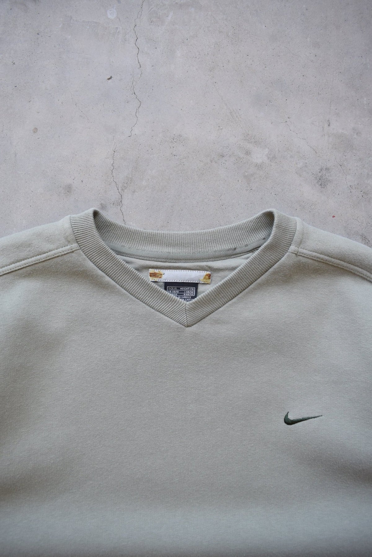 Nike Moss-Green Embroidered Swoosh Crewneck — 2000s (M) - Retrospective Store