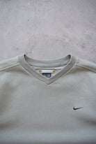 Nike Moss-Green Embroidered Swoosh Crewneck — 2000s (M) - Retrospective Store