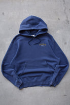 Nike Navy Embroidered Spellout Hoodie — 1990s (S) - Retrospective Store