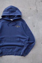 Nike Navy Embroidered Spellout Hoodie — 1990s (S) - Retrospective Store