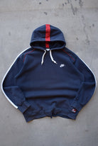 Nike Navy Embroidered Spellout Hoodie — 2000s (XL) - Retrospective Store