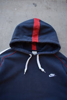 Nike Navy Embroidered Spellout Hoodie — 2000s (XL) - Retrospective Store