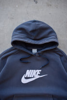 Nike Navy Embroidered Spellout Hoodie — 2000s (XXL) - Retrospective Store