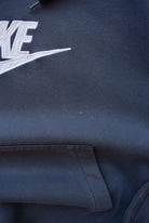 Nike Navy Embroidered Spellout Hoodie — 2000s (XXL) - Retrospective Store