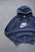 Nike Navy Embroidered Spellout Hoodie — 2000s (XXL) - Retrospective Store