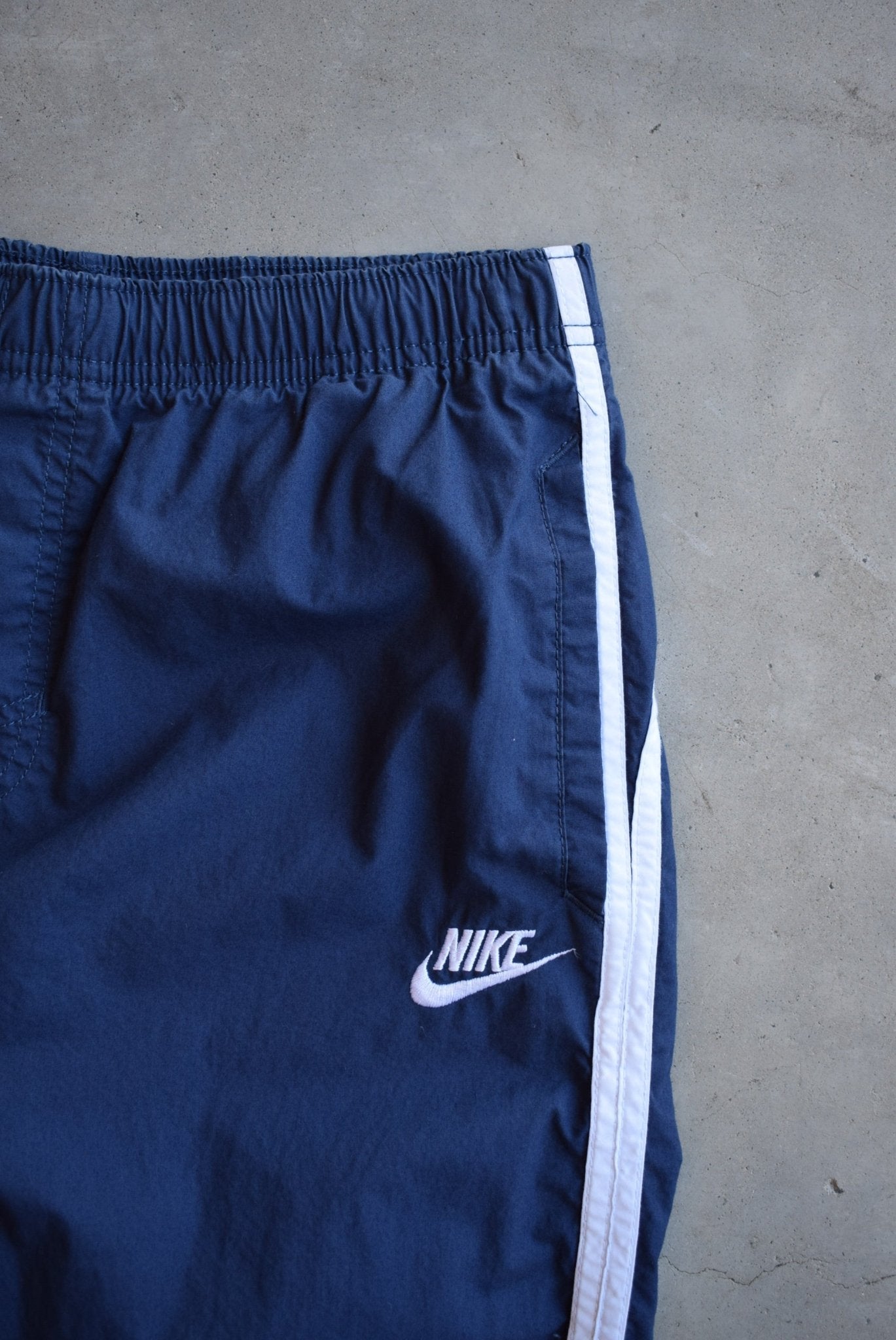 Nike Navy Embroidered Swoosh 3/4 Track Pants — 2000s (XS/S) - Retrospective Store