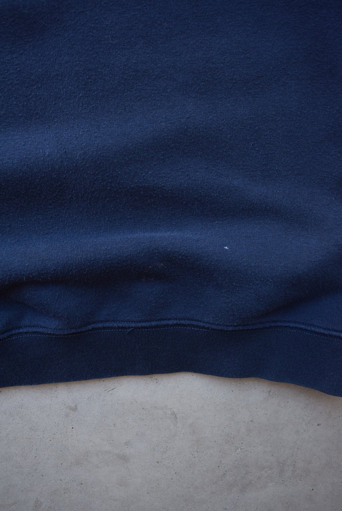 Nike Navy Embroidered Swoosh Crewneck — 1990s (L) - Retrospective Store