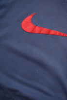 Nike Navy Embroidered Swoosh Crewneck — 1990s (XL) - Retrospective Store