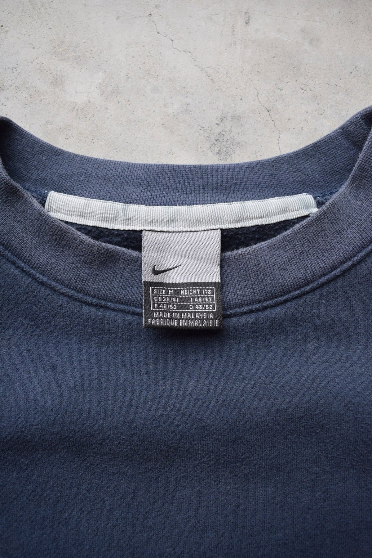 Nike Navy Embroidered Swoosh Crewneck — 2000s (M/L) - Retrospective Store